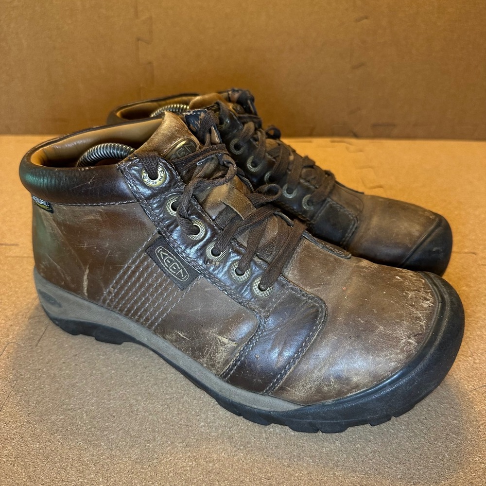 Keen Presidio II Chukka Boots Mens 9.5 Brown Leather Lace Up Hiking 1024217